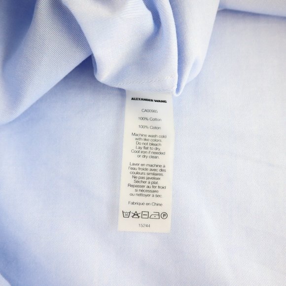 T by Alexander Wang Blue Sleeveless Collared Shirt - Picture 4 of 4